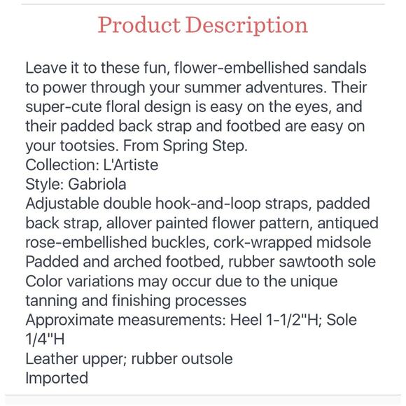 L'Artiste x Jane & Coco Leather Sandals Gabriola White Multi Size 38 (7.5-8) - Picture 11 of 11